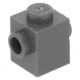 LEGO kocka 1x1 két oldalán egy-egy bütyökkel, sötétszürke (47905)